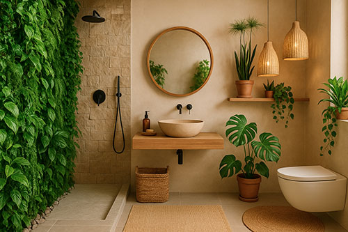 decoration salle de bain style vegetal